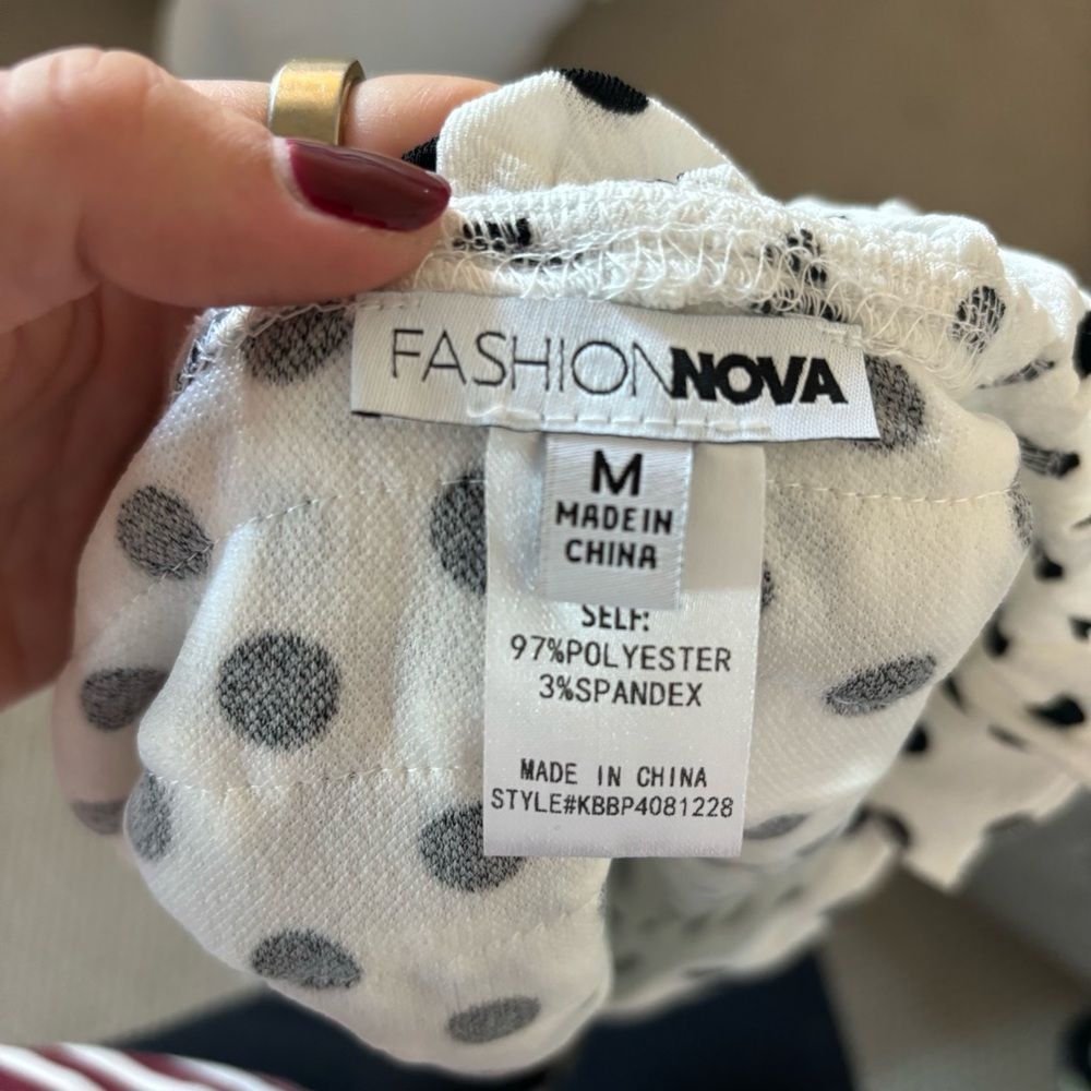 Fashion Nova Black and White Polka Dot High Waist Shorts - Picture 6 of 6